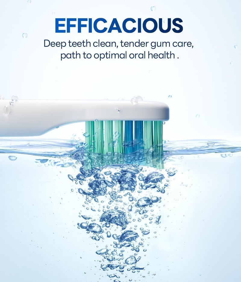 Bymore Electric Toothbrush for Adults,Travel Sonic Toothbrush Set with 8 Replacement Heads, Deep Clean Rechargeable Toothbrush One Charge for 70days 5 Modes 2mins Timer-Bright White - Image 5